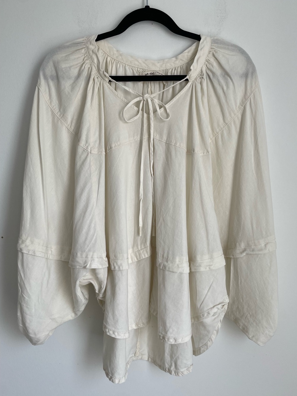 Free People We the Free Cape Blouse Prairie / Billow Sleeve Cottagecore Size XS
